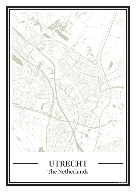 Minimalistische Utrecht poster – Zachtgroen