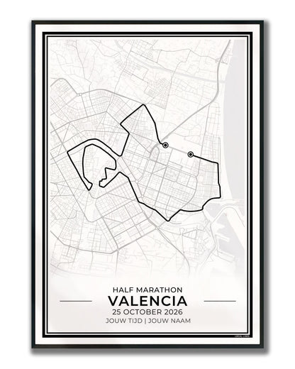 Halve marathon Valencia poster in lijst