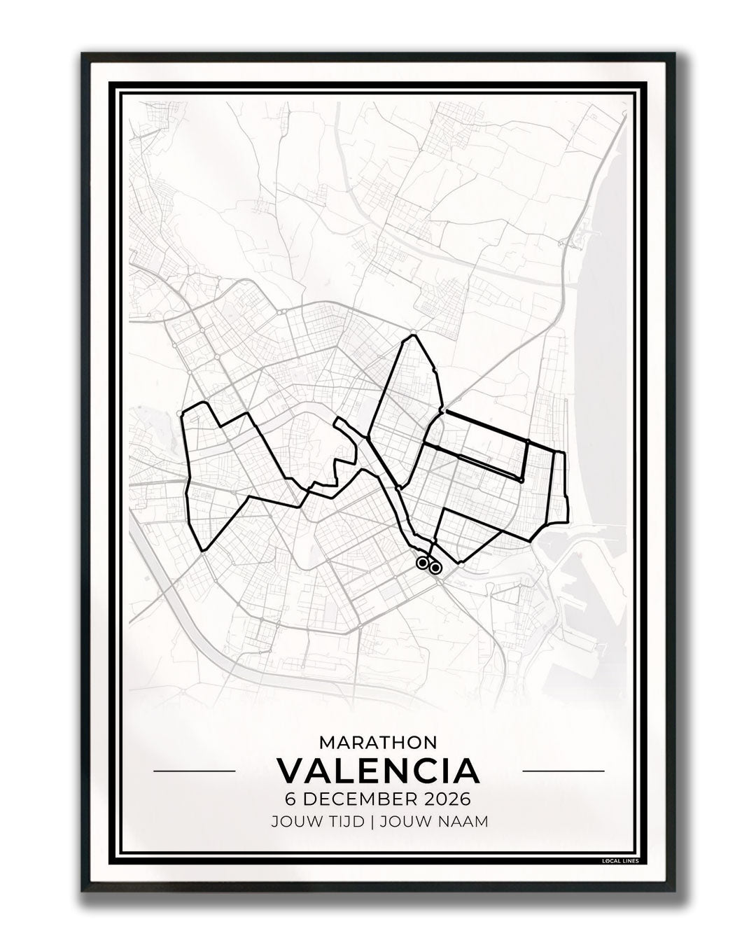 Marathon Valencia poster in lijst