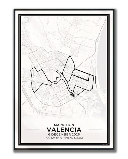 Marathon Valencia poster in lijst