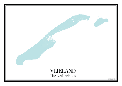 Vlieland - Poster Aqua Blue