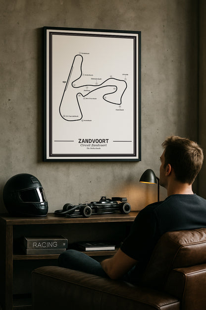 Poster Zandvoort Formule 1 Circuit | Wit