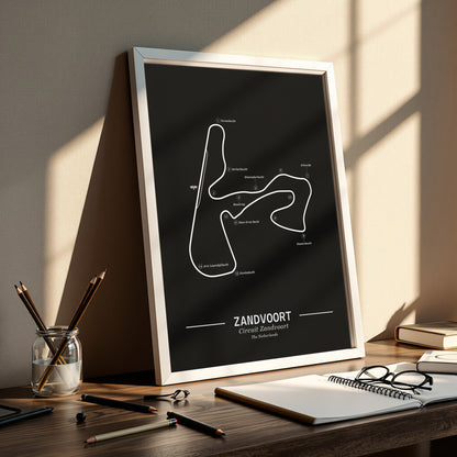 Poster Zandvoort Formule 1 Circuit | Zwart