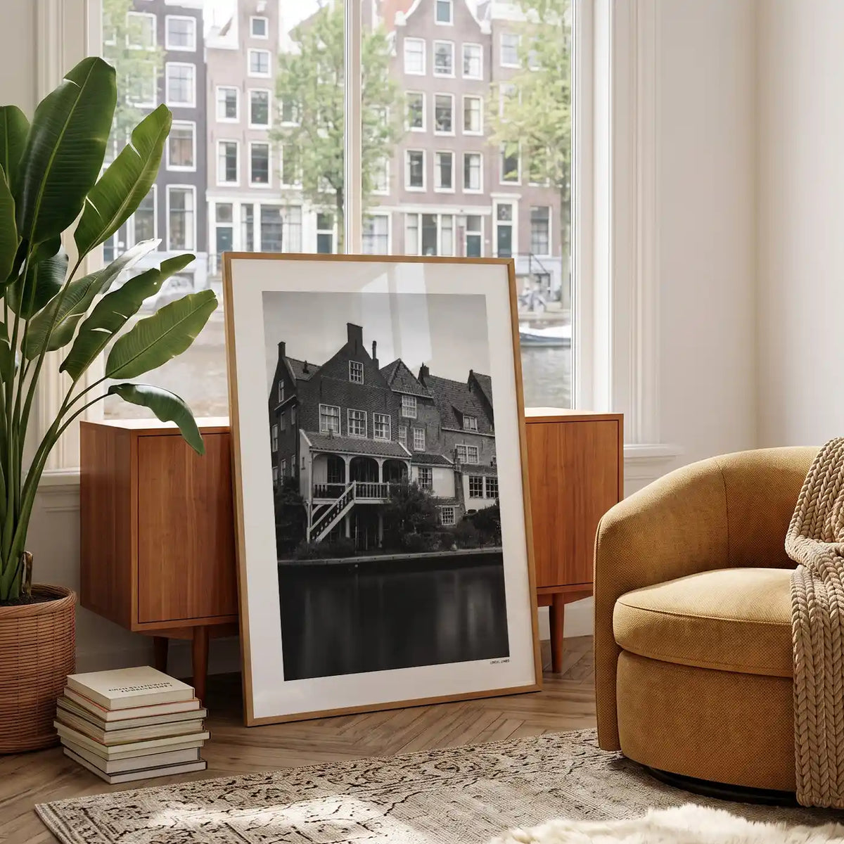 Alkmaar Klassiek fotoposter in woonkamer interieur - Zwart-Wit