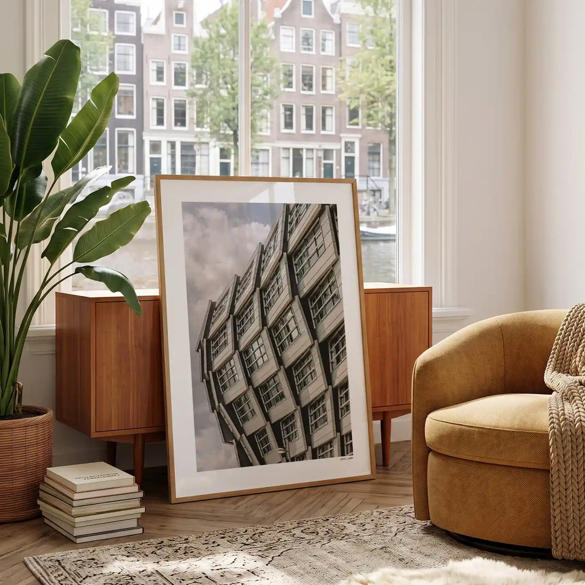 Almere Klassiek fotoposter in woonkamer interieur - Kleur
