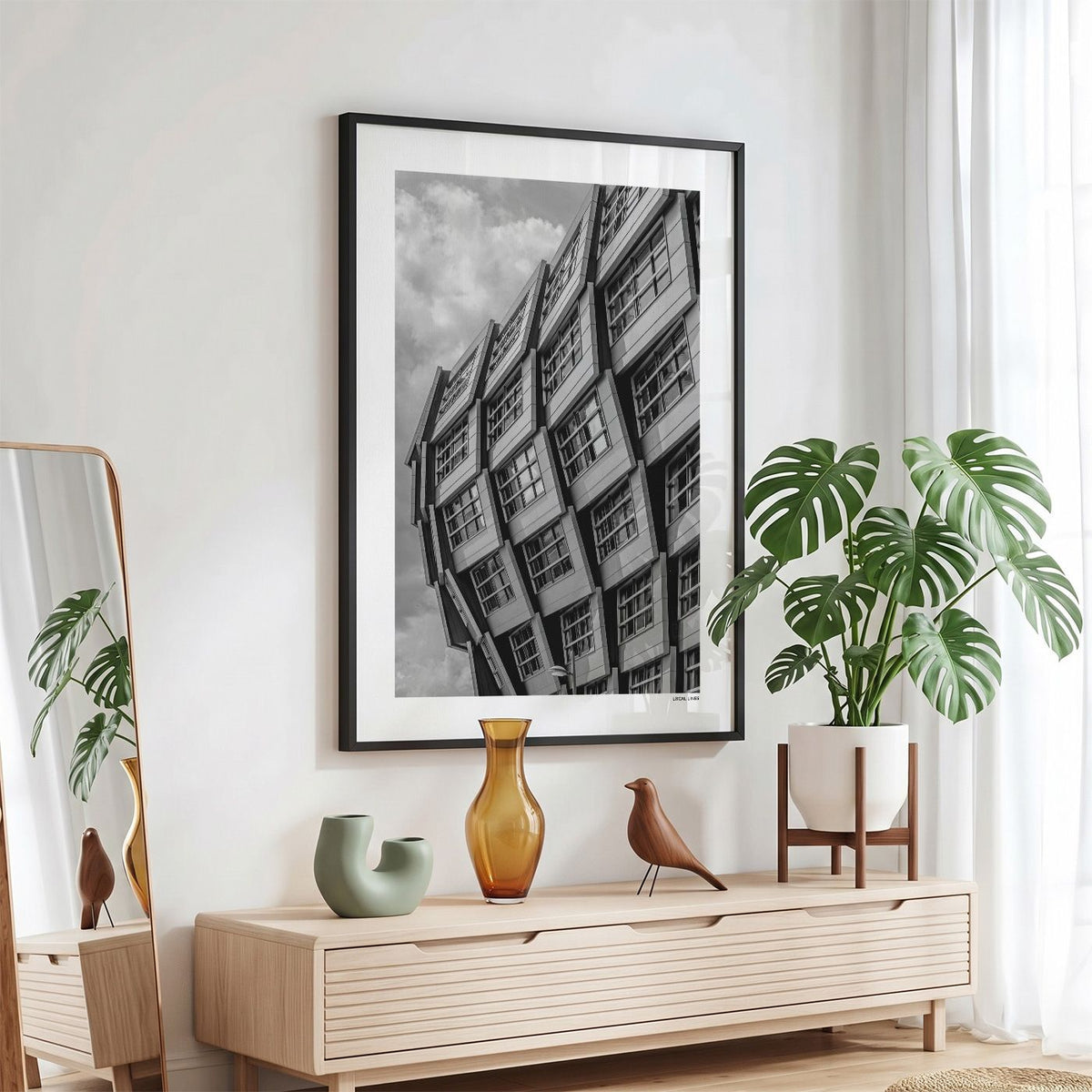 Almere Klassiek fotoposter in zwarte lijst - Zwart-Wit