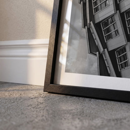 Detail van Almere Klassiek fotoposter en lijst - Zwart-Wit
