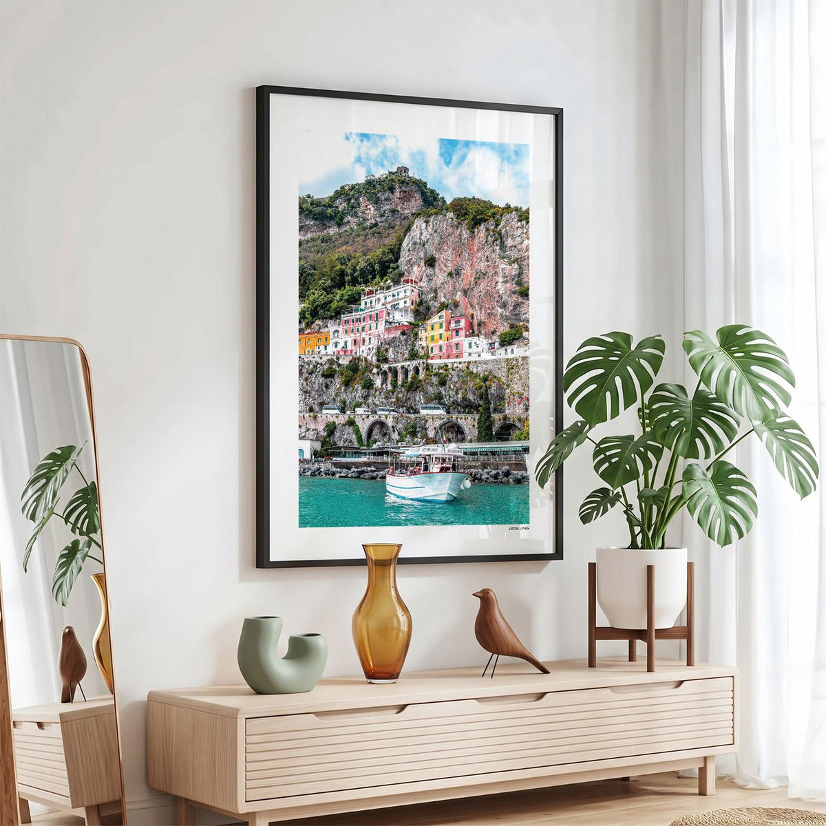 Amalfi Coast Klassiek fotoposter in zwarte lijst - Kleur