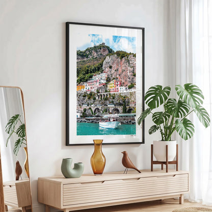 Amalfi Coast Klassiek fotoposter in zwarte lijst - Kleur