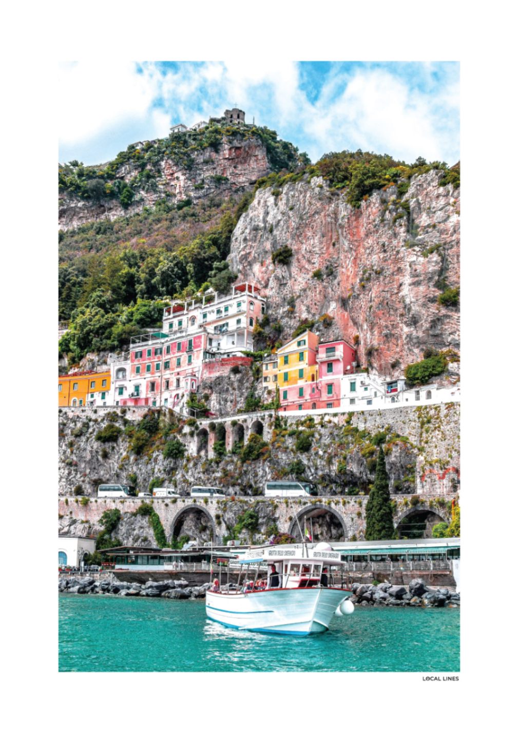 Amalfi Coast Klassiek fotoposter zonder lijst - Kleur