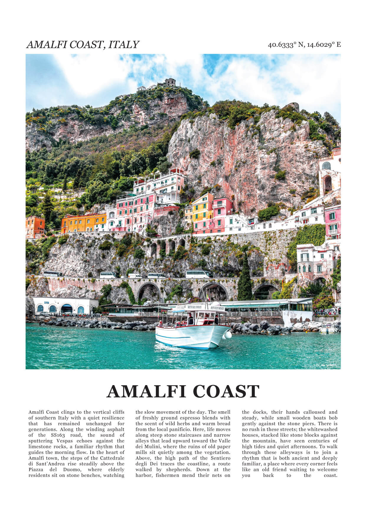 Amalfikust Fotoposter – Kleur