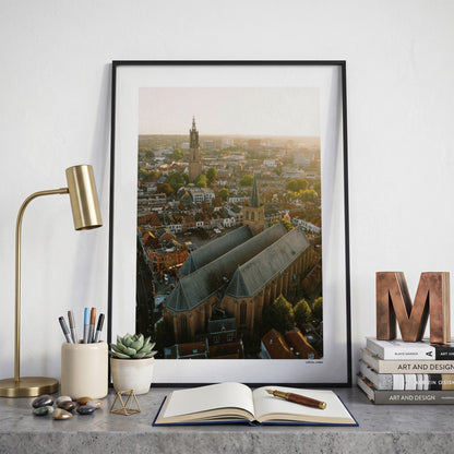 Amersfoort Klassiek fotoposter op bureau in kamer - Kleur