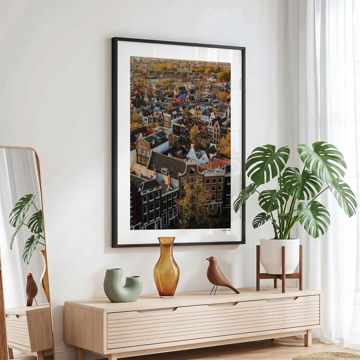 Amsterdam Herfst fotoposter in zwarte lijst - Kleur