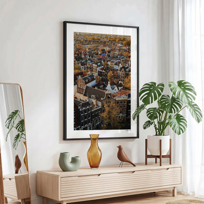 Amsterdam Herfst fotoposter in zwarte lijst - Kleur