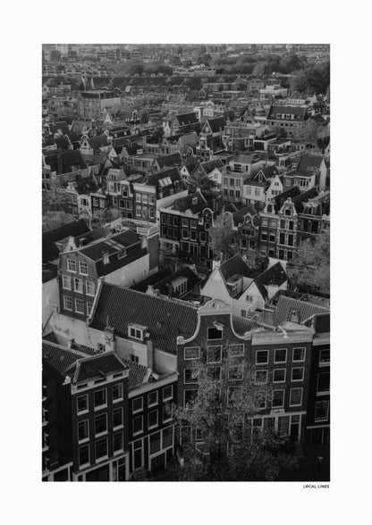 Amsterdam Herfst fotoposter zonder lijst - Zwart-Wit