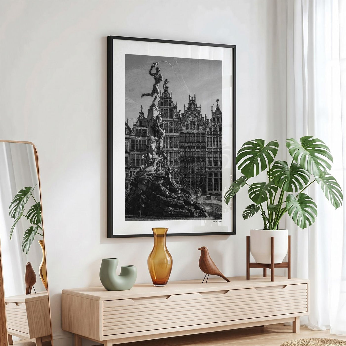 Antwerpen Klassiek fotoposter in zwarte lijst - Zwart-Wit