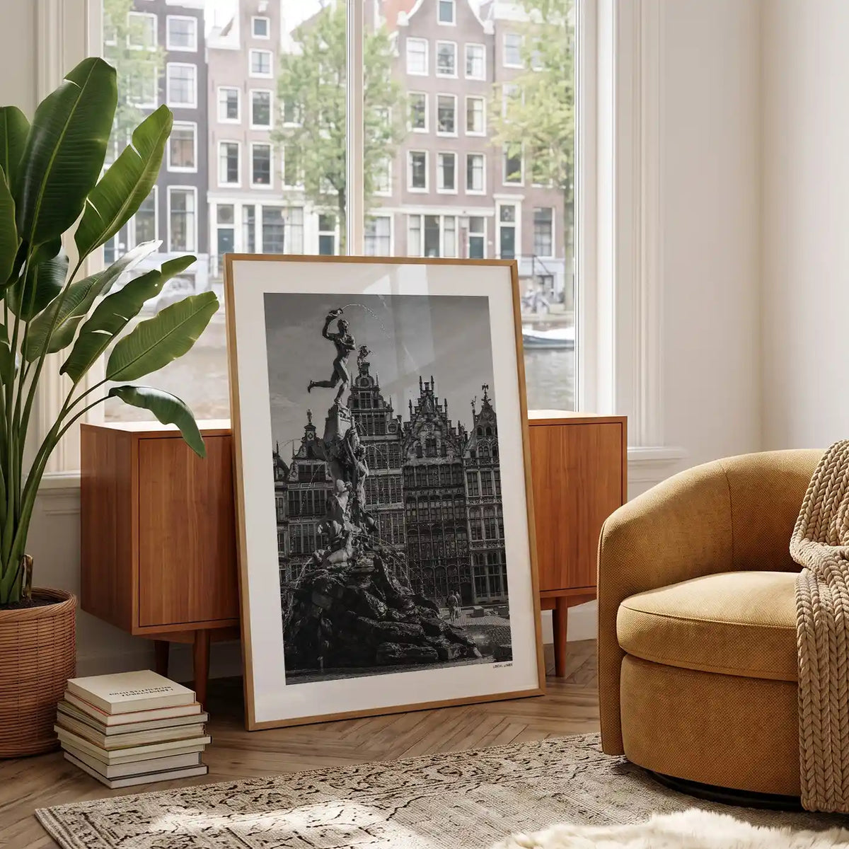 Antwerpen Klassiek fotoposter in woonkamer interieur - Zwart-Wit
