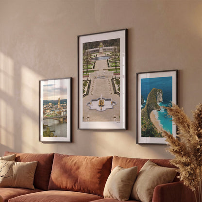 Drie Apeldoorn Klassiek fotoposters boven bank wanddecoratie - Kleur