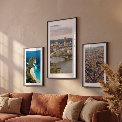 Drie Arnhem Klassiek fotoposters boven bank wanddecoratie - Kleur