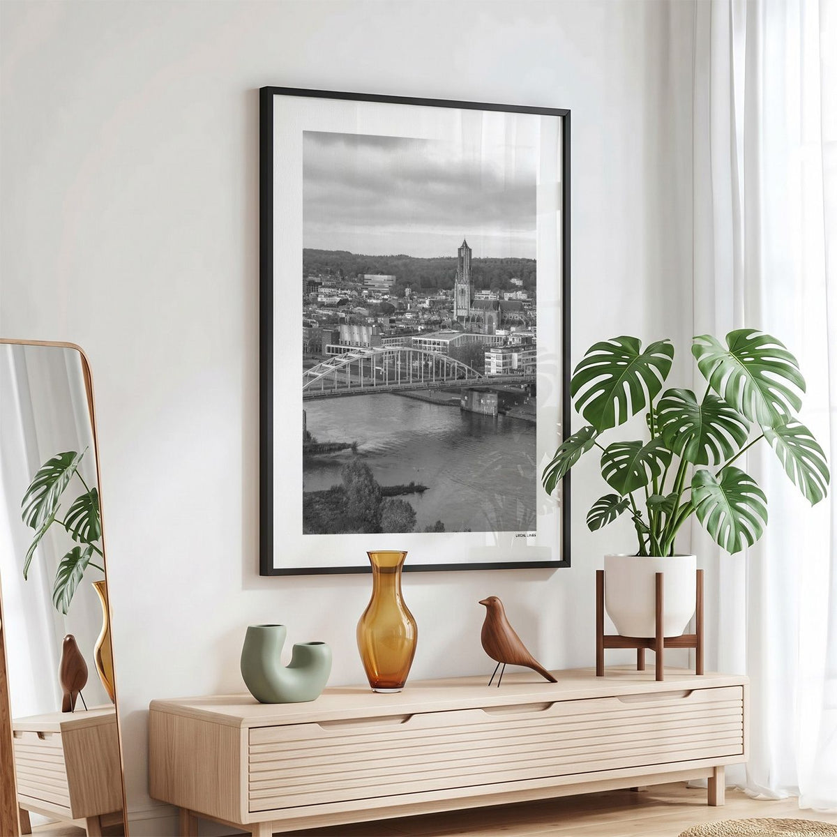 Arnhem Klassiek fotoposter in zwarte lijst - Zwart-Wit