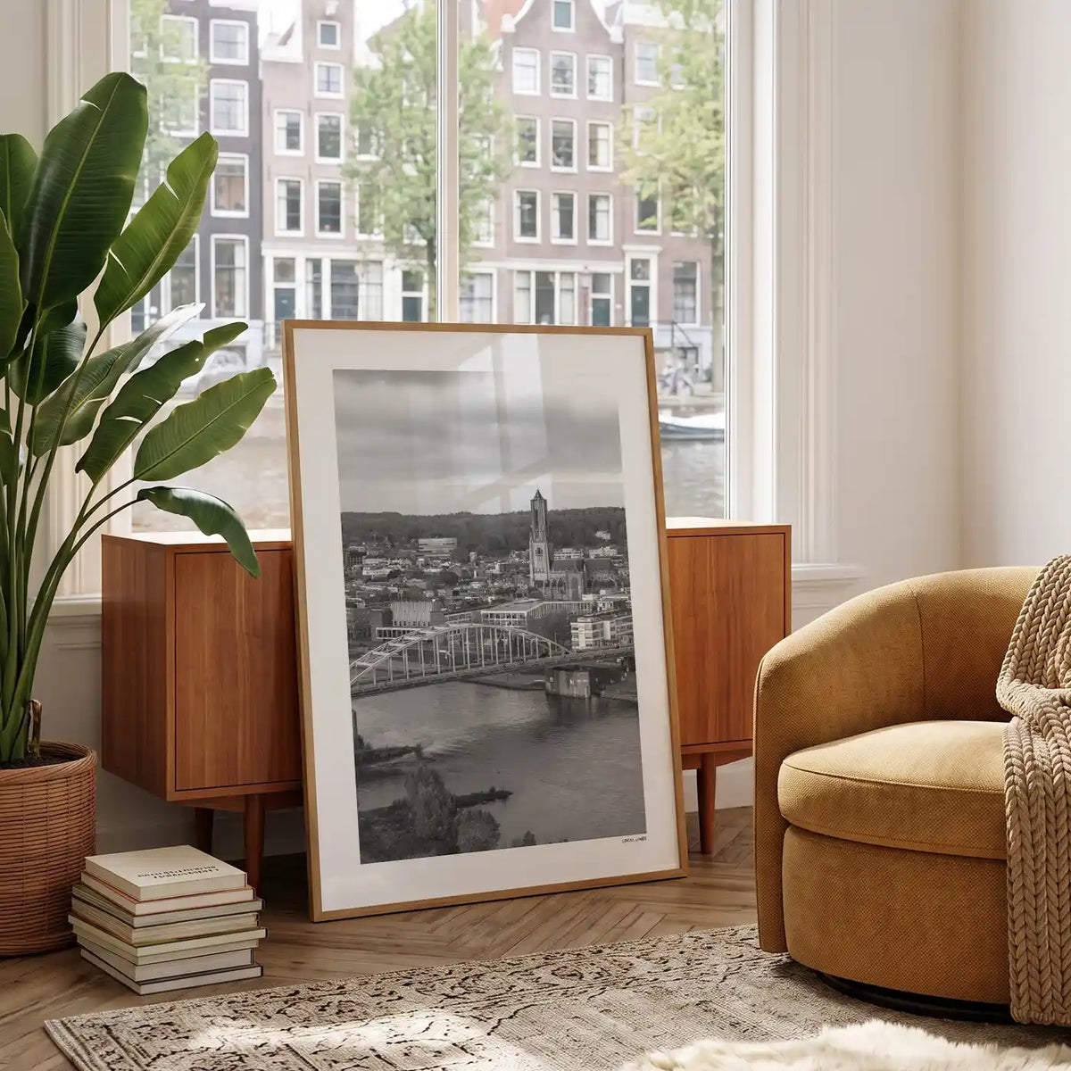 Arnhem Klassiek fotoposter in woonkamer interieur - Zwart-Wit