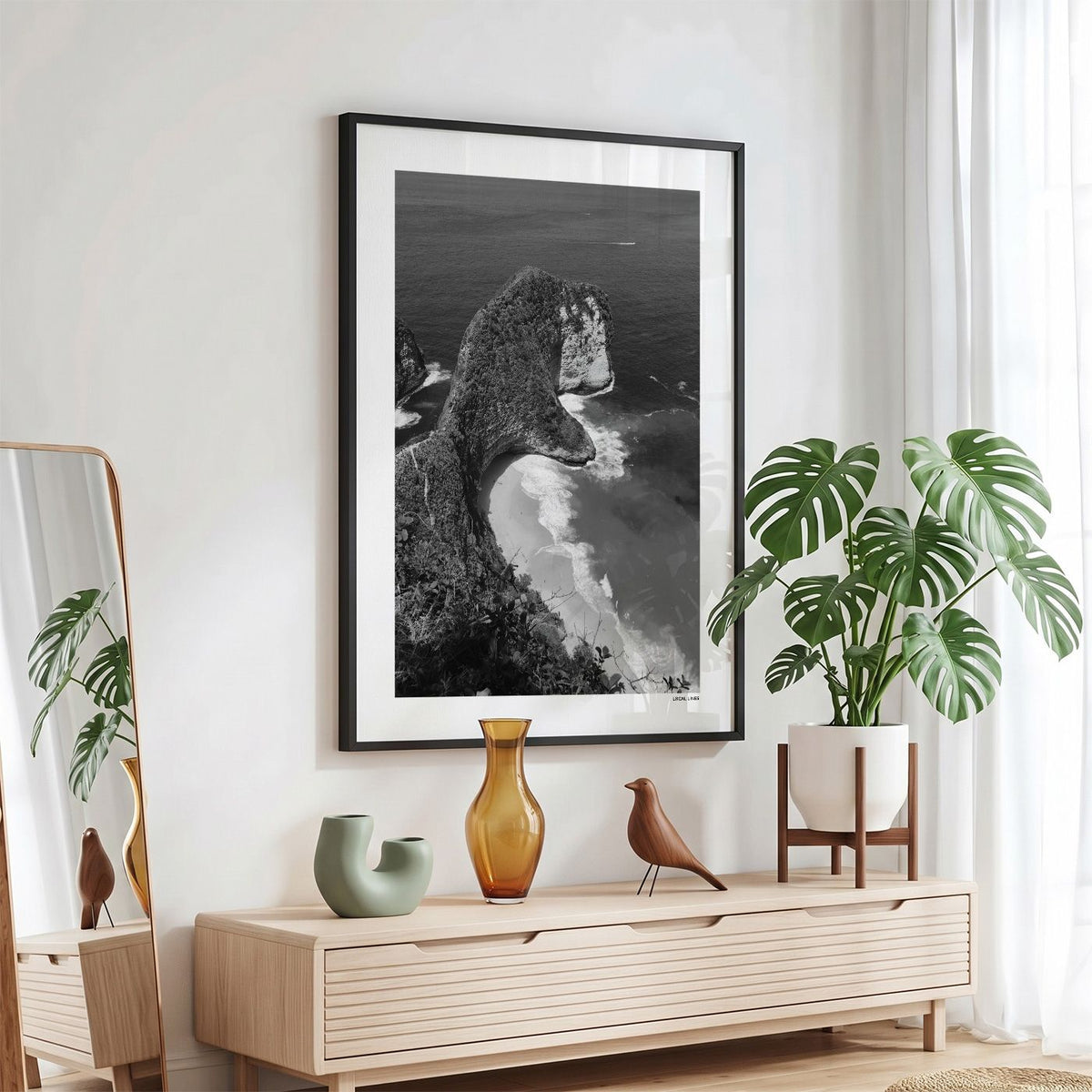 Bali Klassiek fotoposter in zwarte lijst - Zwart-Wit