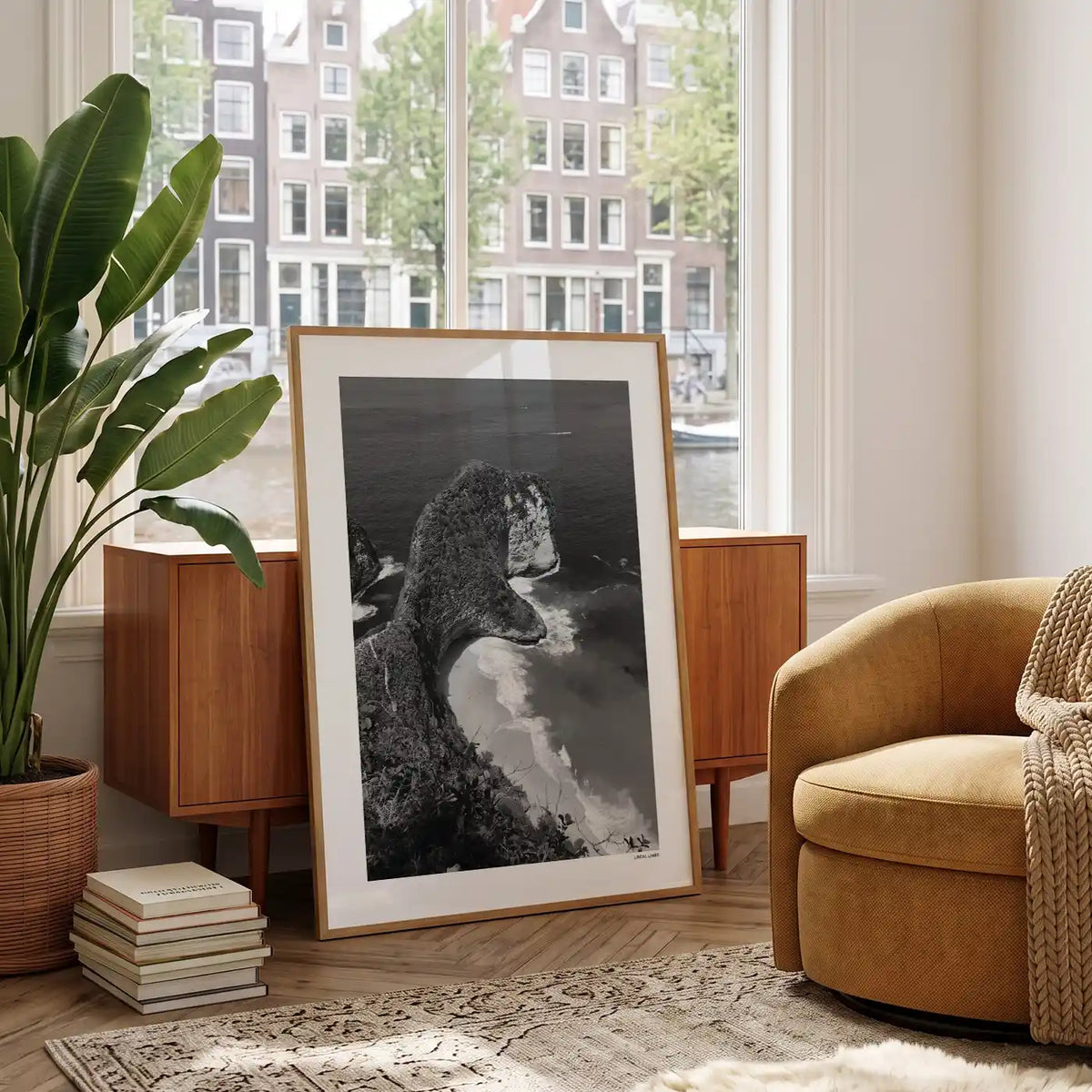 Bali Klassiek fotoposter in woonkamer interieur - Zwart-Wit