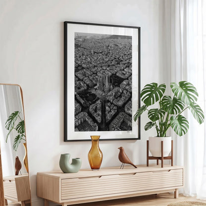 Barcelona Klassiek fotoposter in zwarte lijst - Zwart-Wit
