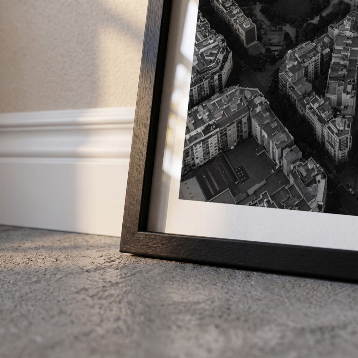 Detail van Barcelona Klassiek fotoposter en lijst - Zwart-Wit