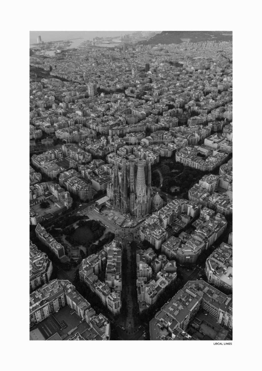 Barcelona Klassiek fotoposter zonder lijst - Zwart-Wit
