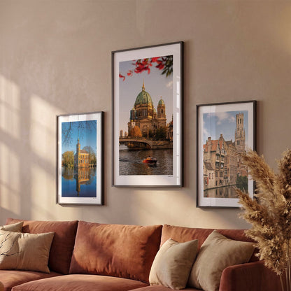 Drie Berlijn Klassiek fotoposters boven bank wanddecoratie - Kleur
