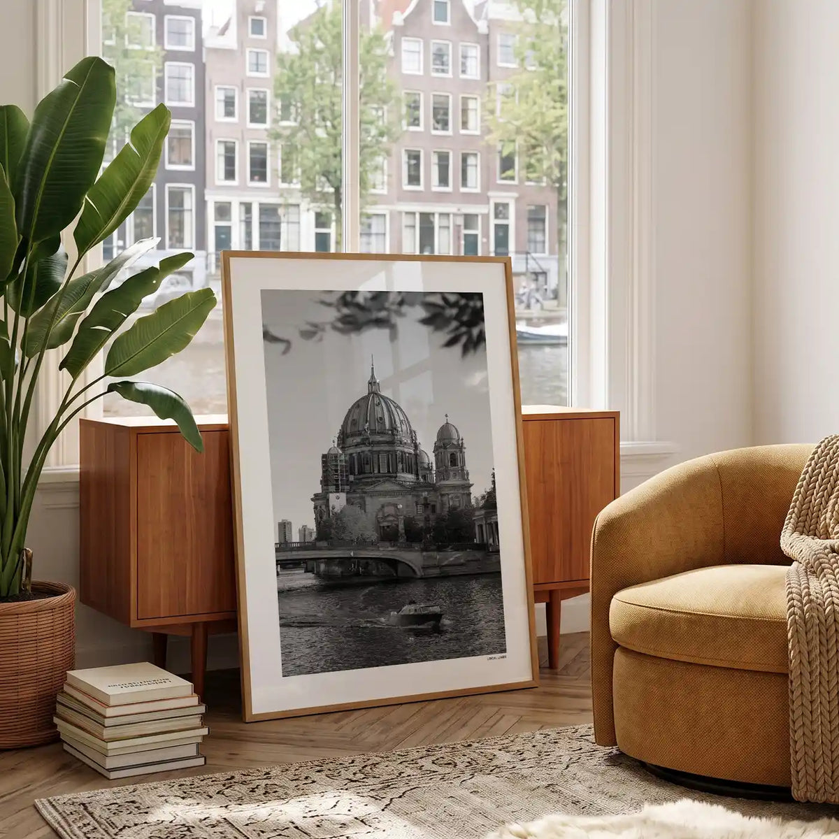 Berlijn Klassiek fotoposter in woonkamer interieur - Zwart-Wit