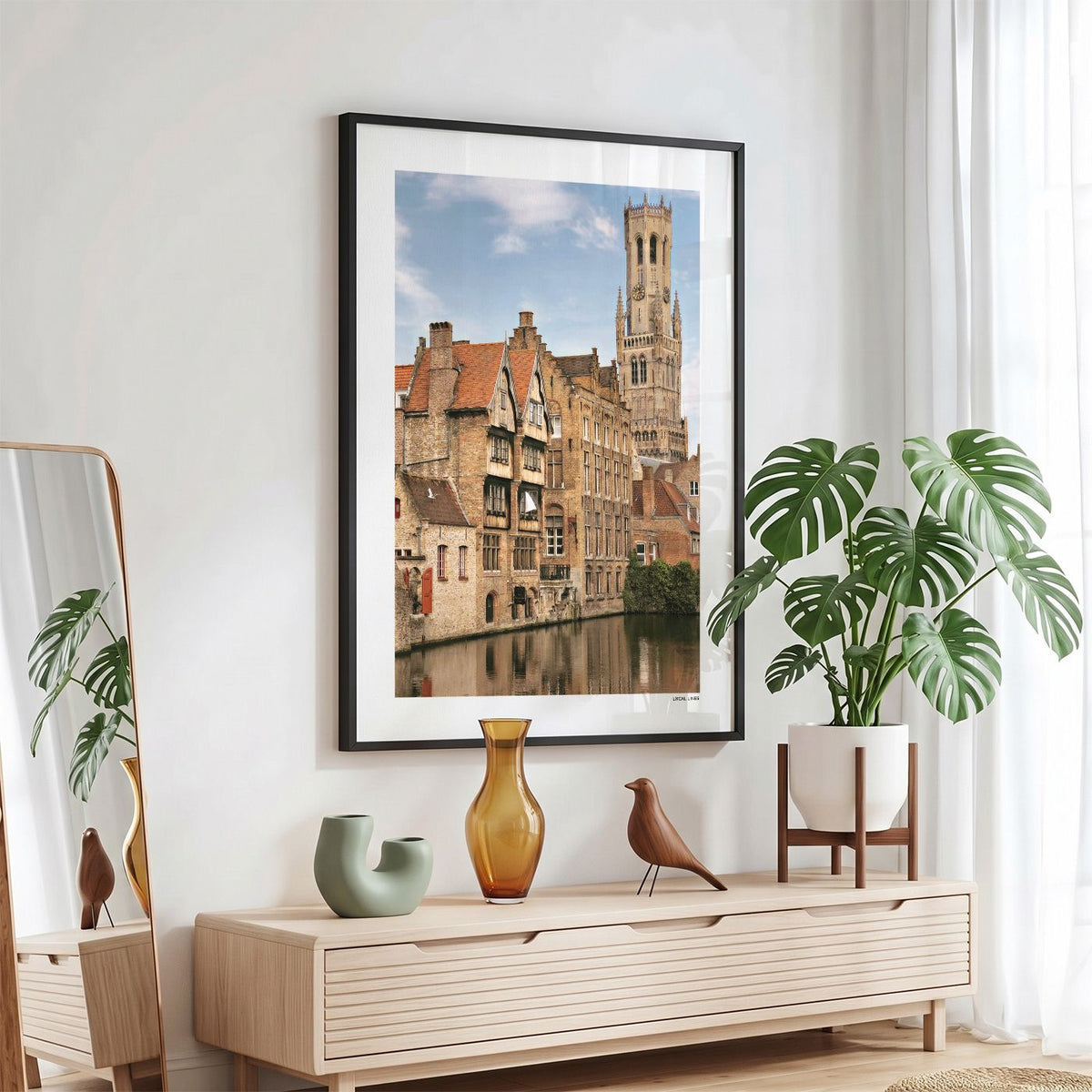 Brugge Klassiek fotoposter in zwarte lijst - Kleur