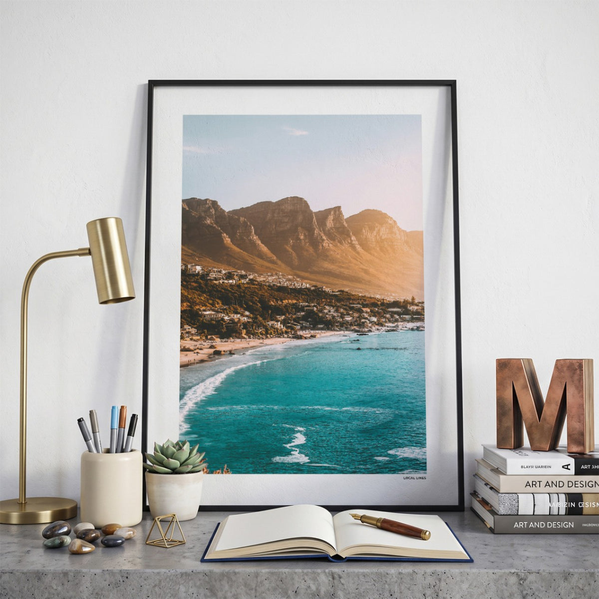 Kaapstad Klassiek fotoposter op bureau in kamer - Kleur