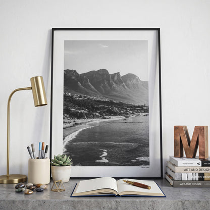 Kaapstad Klassiek fotoposter op bureau in kamer - Zwart-Wit
