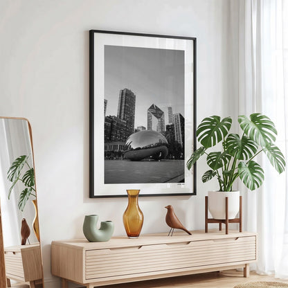 Chicago Klassiek fotoposter in zwarte lijst - Zwart-Wit