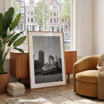 Chicago Klassiek fotoposter in woonkamer interieur - Zwart-Wit