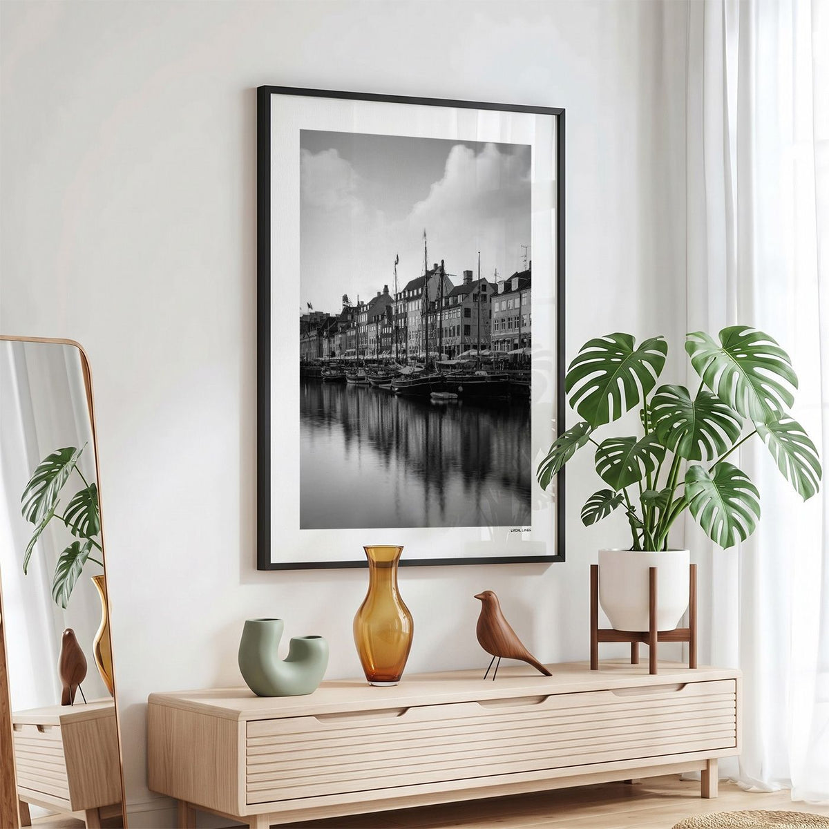 Kopenhagen Klassiek fotoposter in zwarte lijst - Zwart-Wit