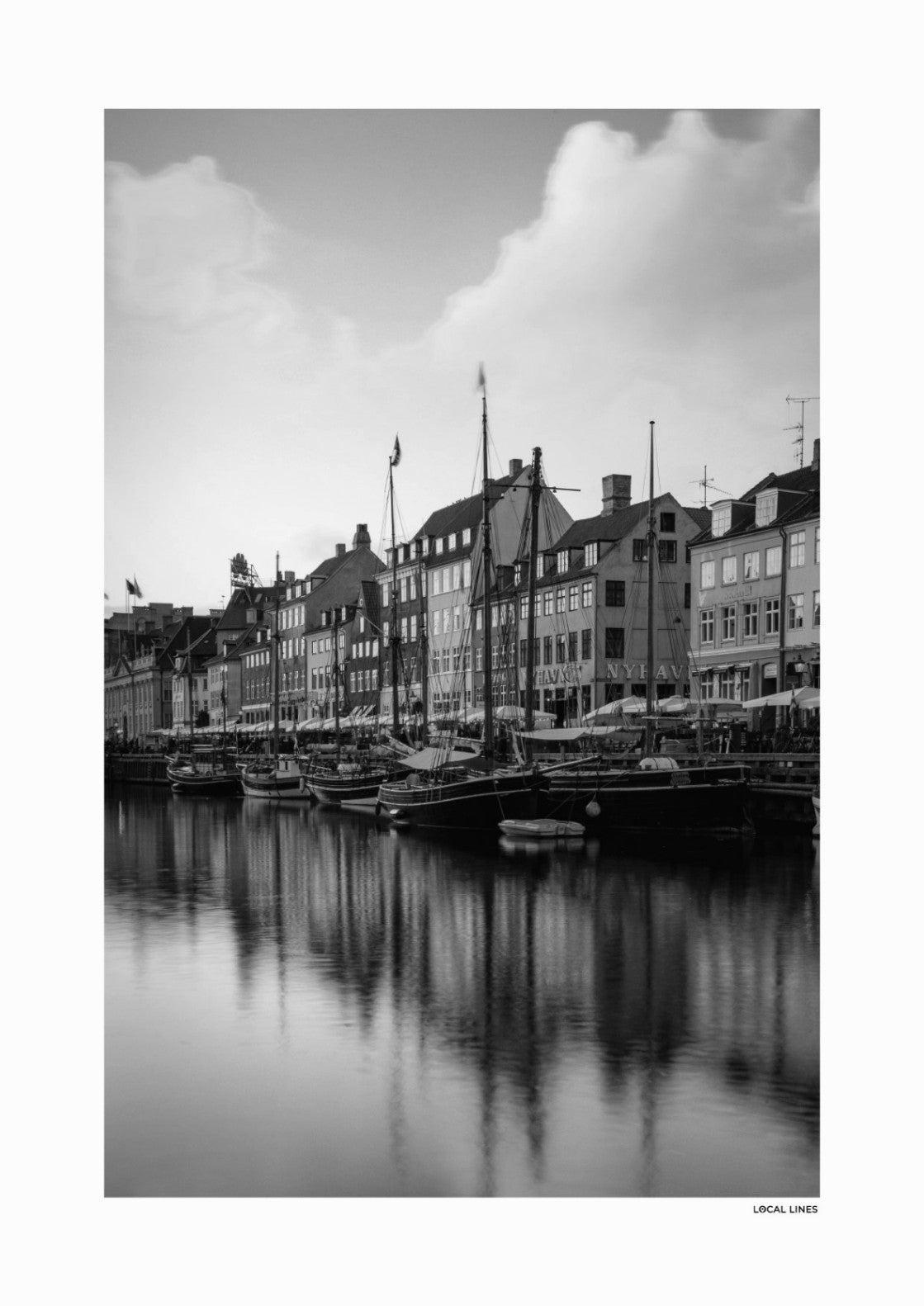 Kopenhagen Klassiek fotoposter zonder lijst - Zwart-Wit