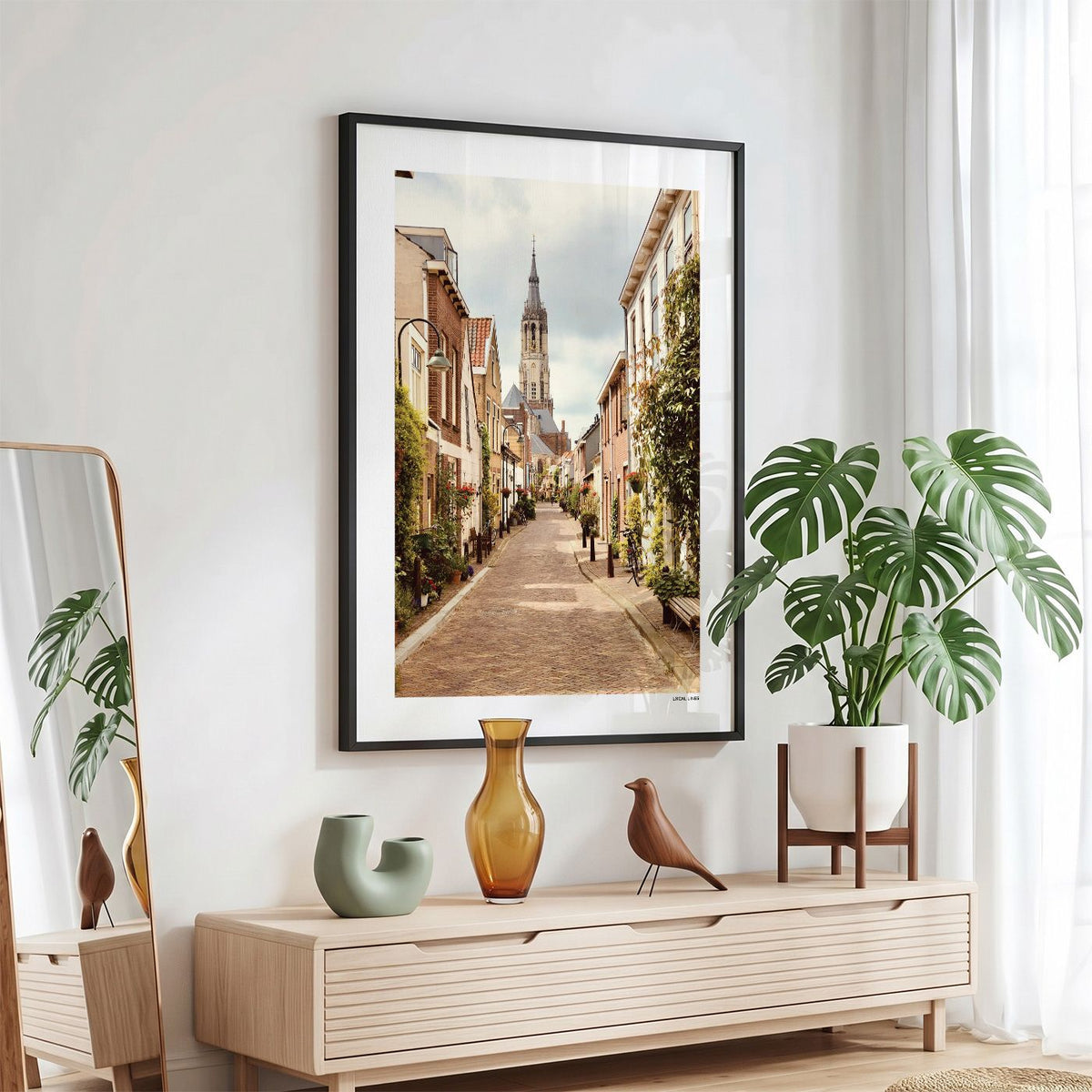 Delft Klassiek fotoposter in zwarte lijst - Kleur