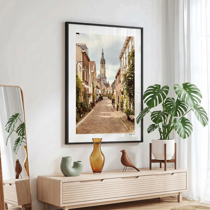 Delft Klassiek fotoposter in zwarte lijst - Kleur