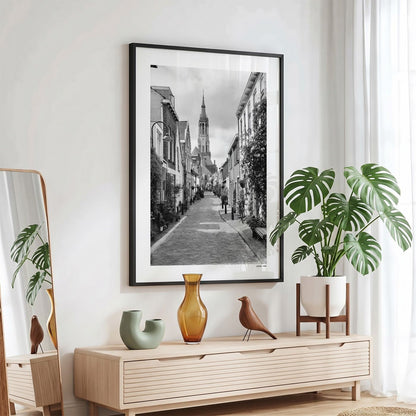Delft Klassiek fotoposter in zwarte lijst - Zwart-Wit