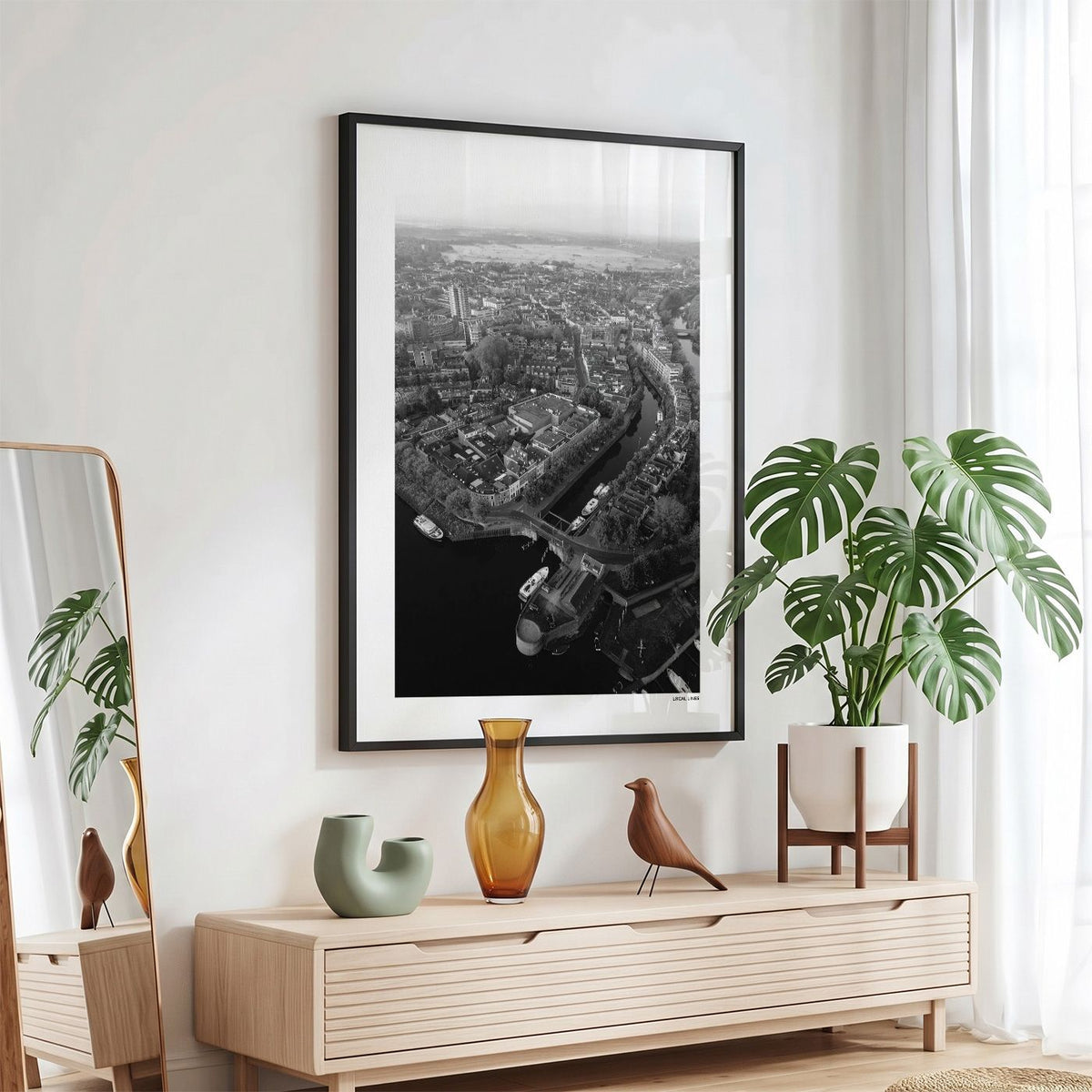Den Bosch Klassiek fotoposter in zwarte lijst - Zwart-Wit