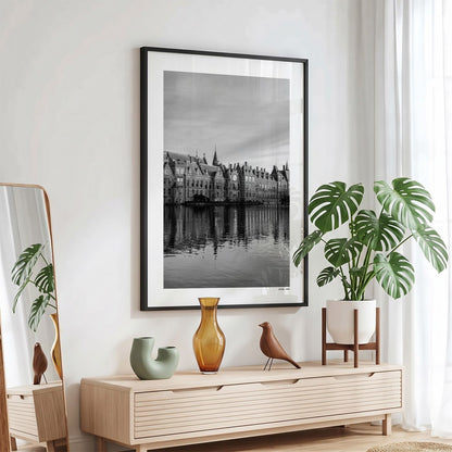 Den Haag Binnenhof fotoposter in zwarte lijst - Zwart-Wit