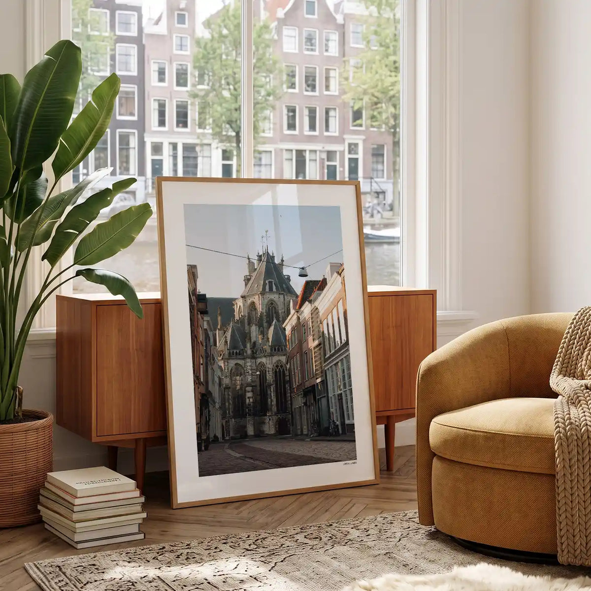 Dordrecht Klassiek fotoposter in woonkamer interieur - Kleur