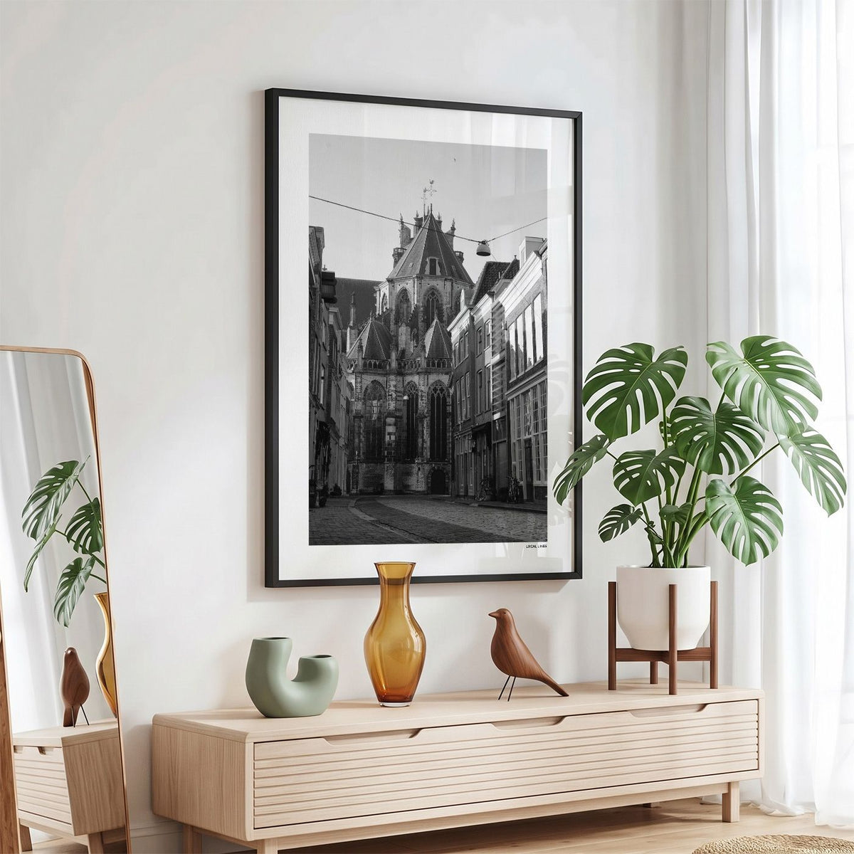 Dordrecht Klassiek fotoposter in zwarte lijst - Zwart-Wit