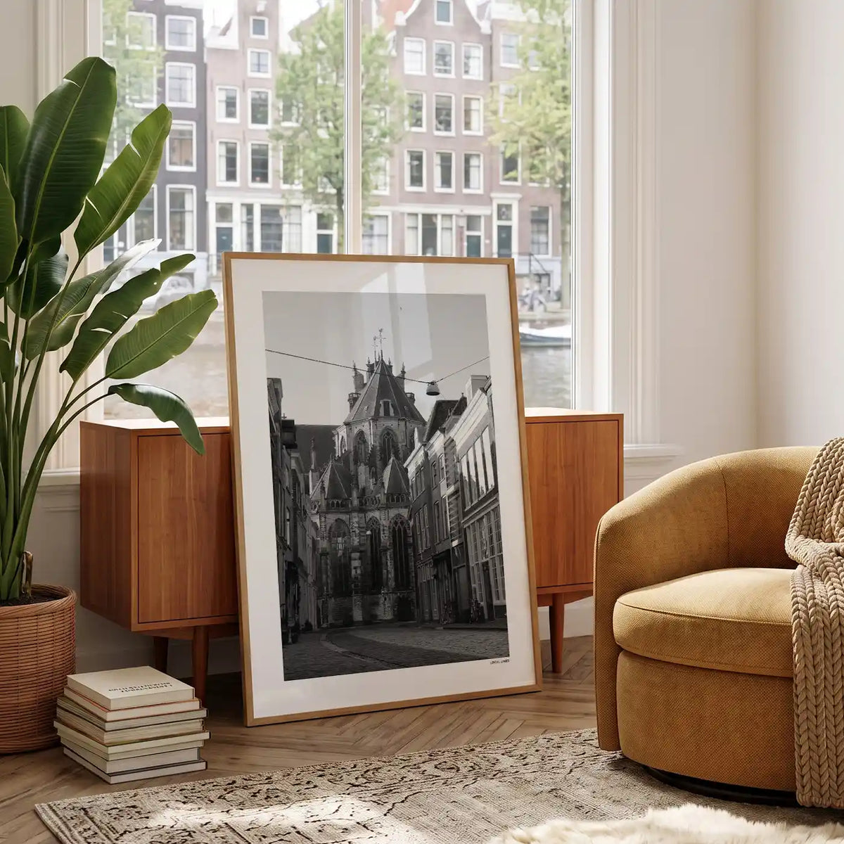 Dordrecht Klassiek fotoposter in woonkamer interieur - Zwart-Wit