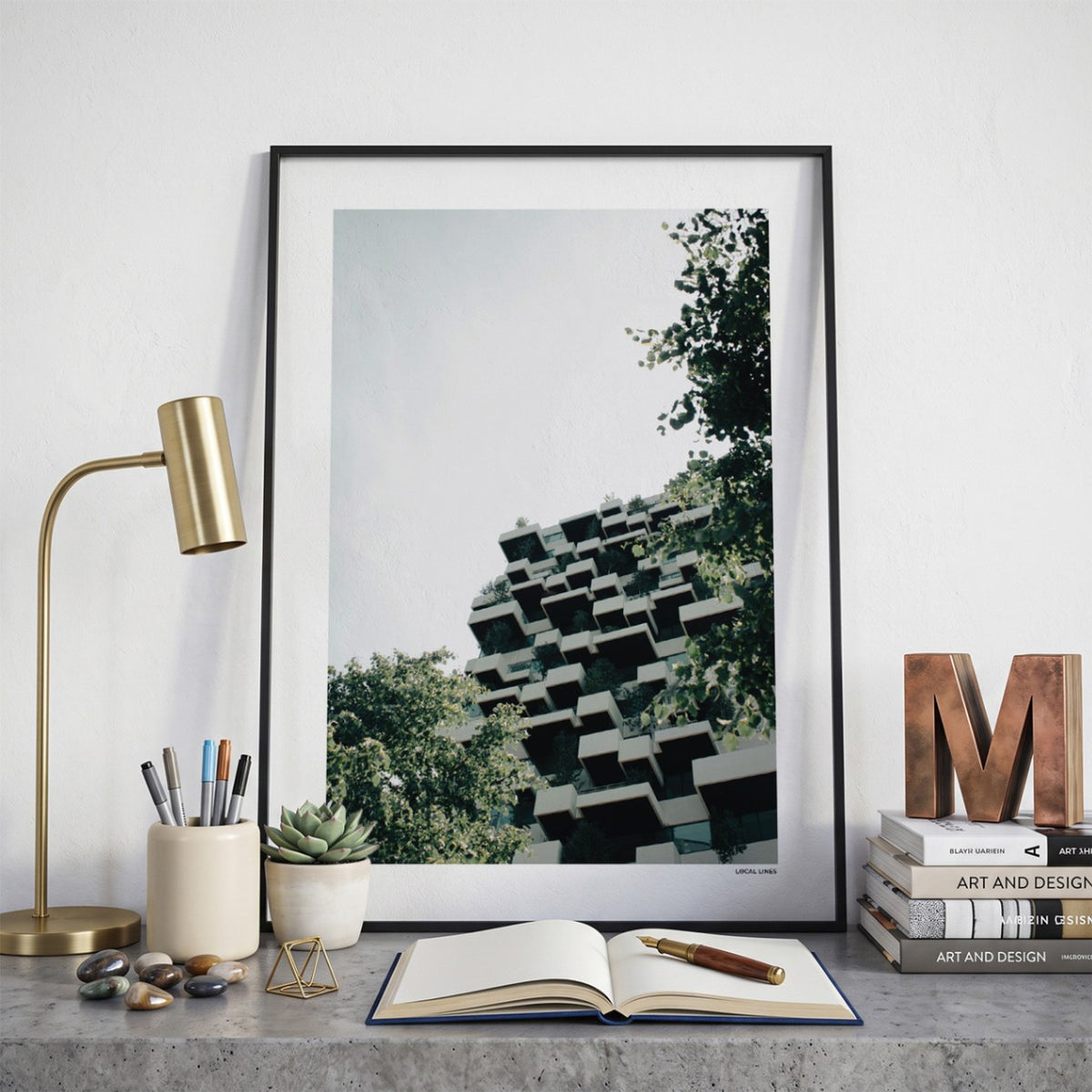 Eindhoven Klassiek fotoposter op bureau in kamer - Kleur