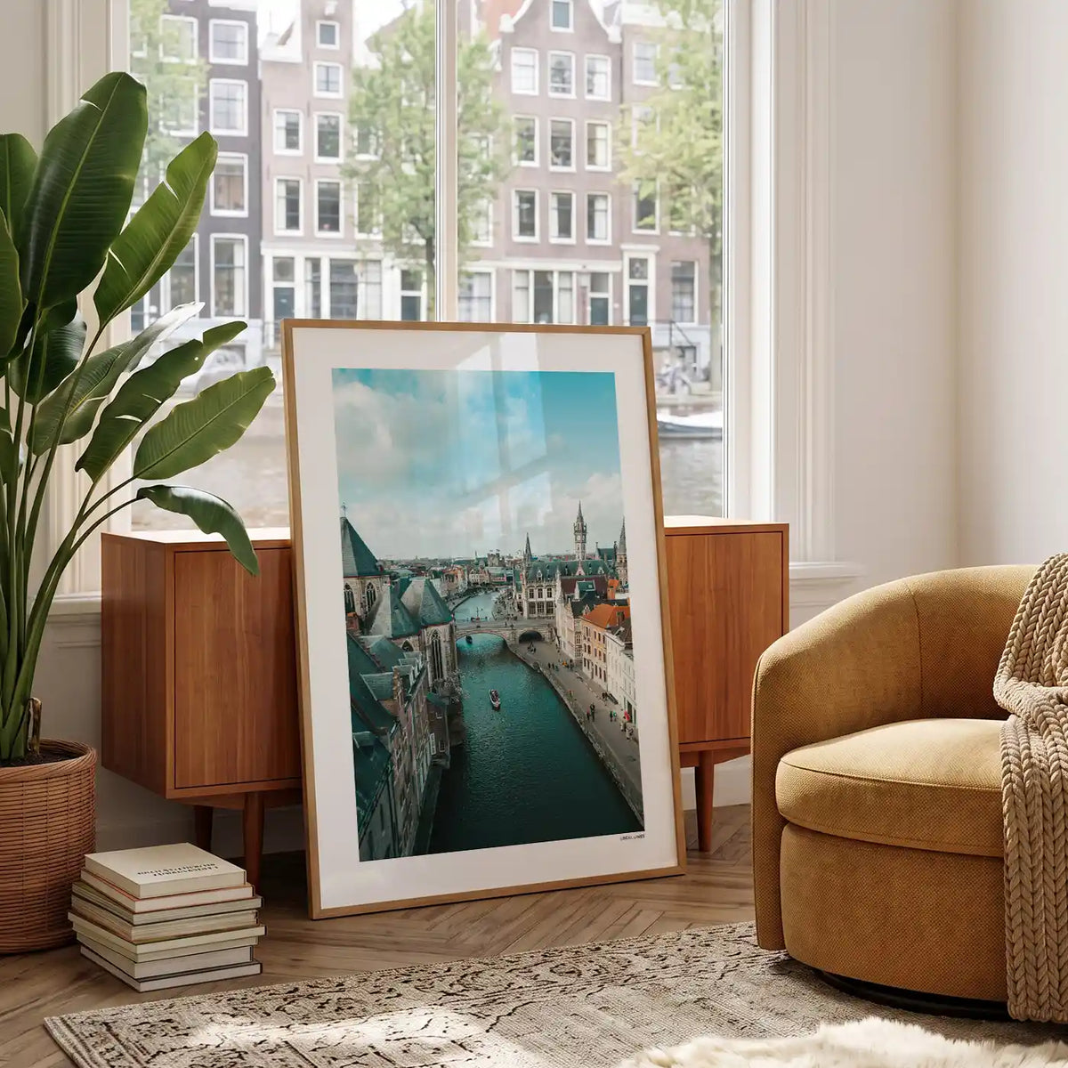 Gent Klassiek fotoposter in woonkamer interieur - Kleur