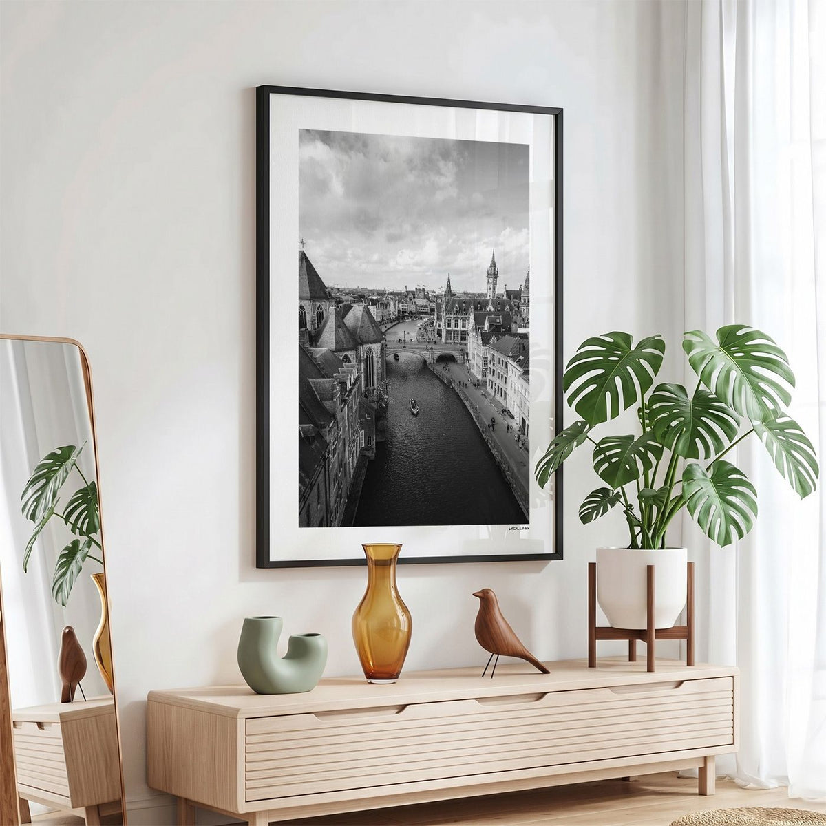 Gent Klassiek fotoposter in zwarte lijst - Zwart-Wit